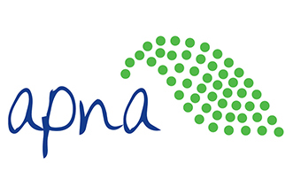 APNA logo: blue handwritten 'apna' text with a green dotted leaf motif to the right.